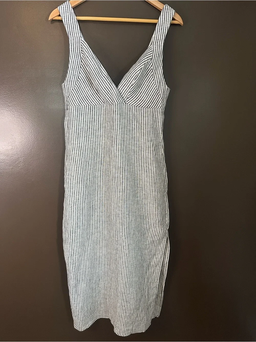 REFORMATION Allira 100% Linen Slim Fit Dress Vineyard Stripe Size 4